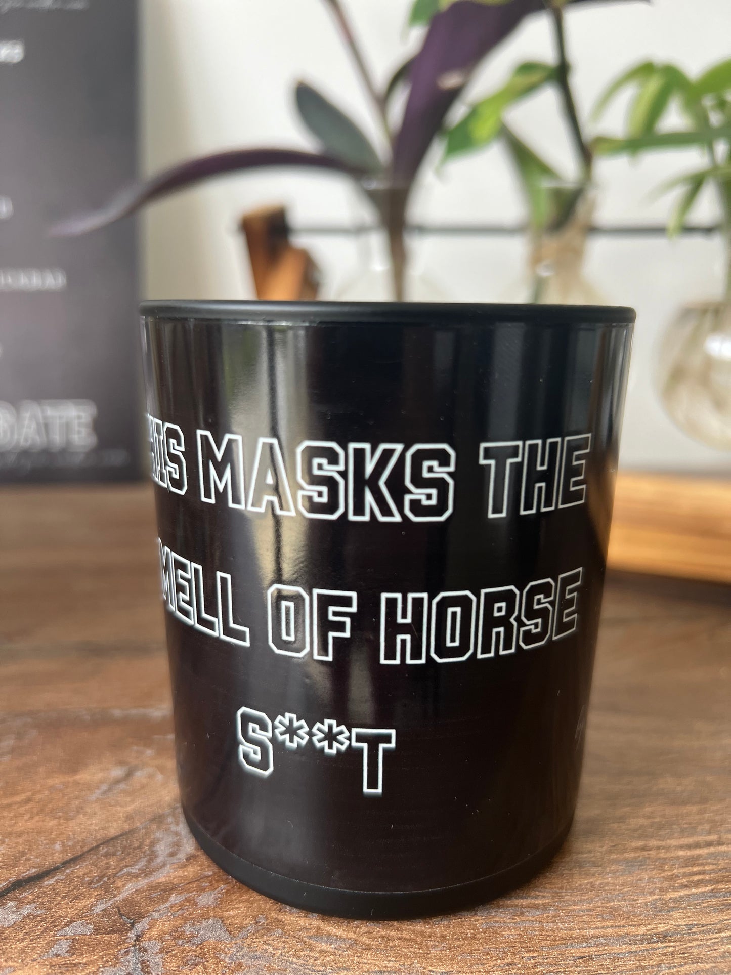 ‘This Masks The Smell Of Horse S**T' 200g Black Candle